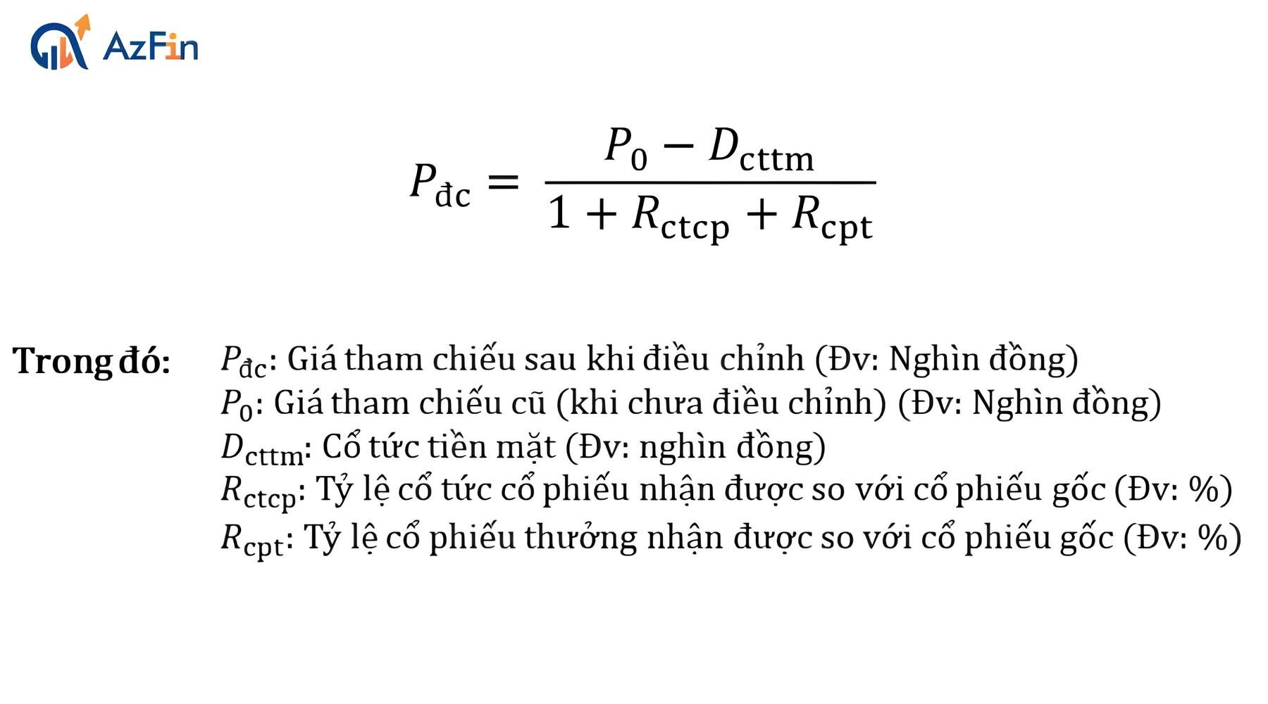 Tính giá điều chỉnh khi chia cổ tức bằng cổ phiếu