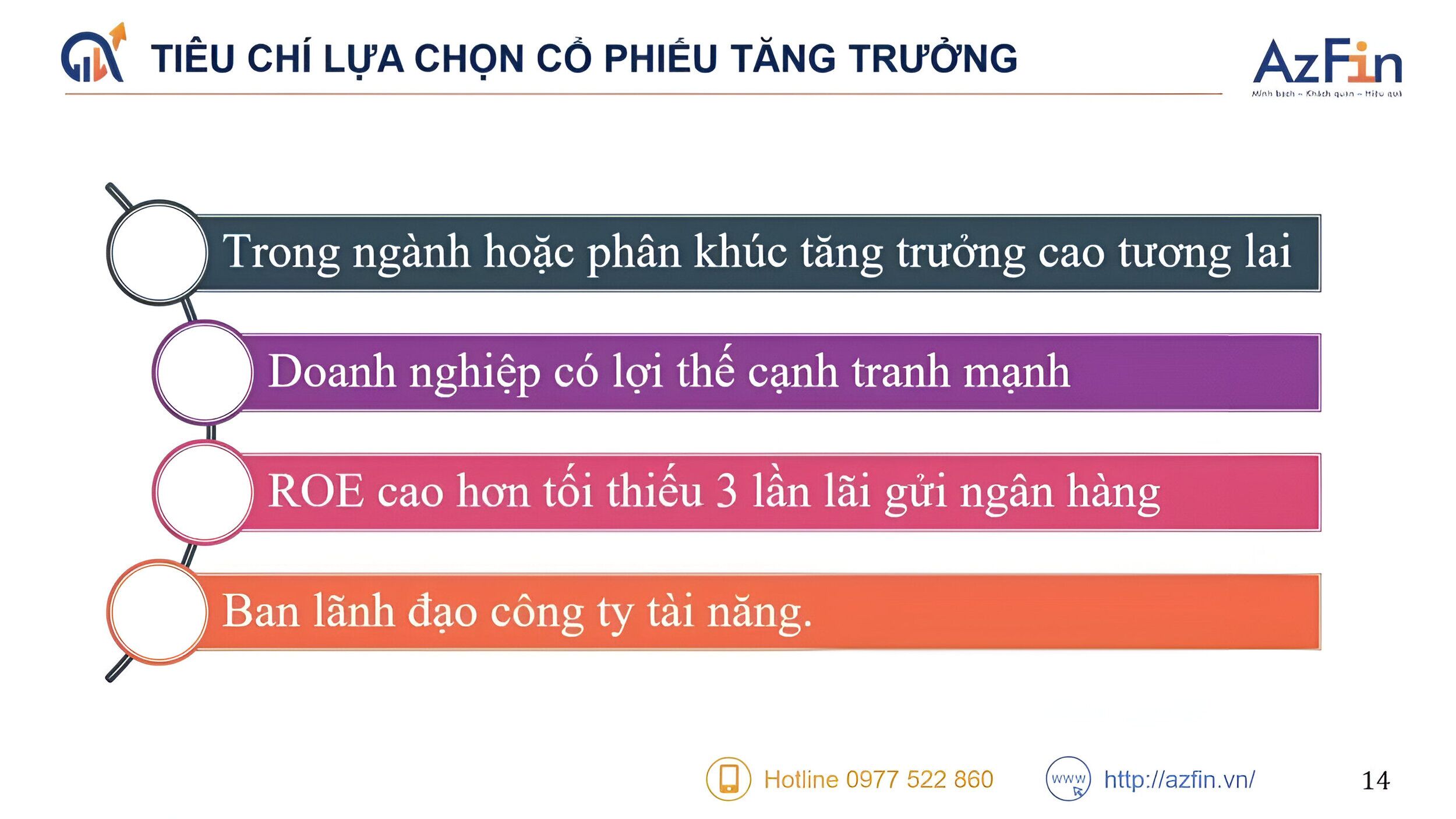 Tiêu chí lựa chọn cổ phiếu tăng trưởng 