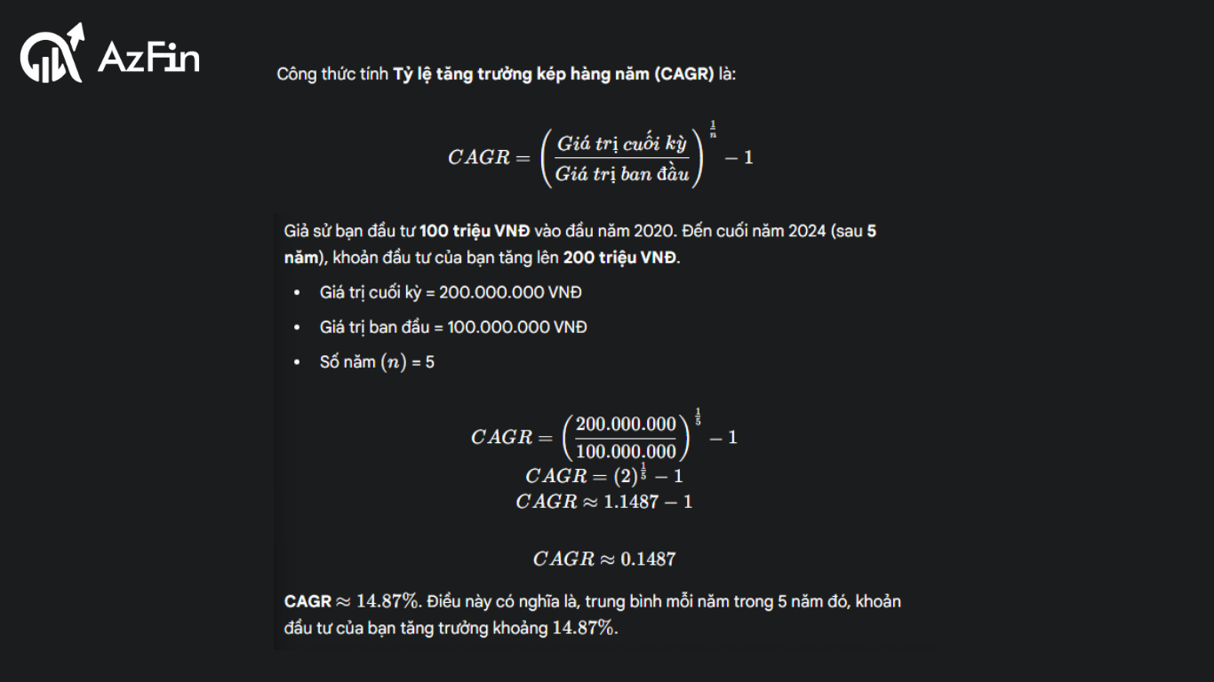CAGR - Tốc độ tăng trưởng kép hàng năm
